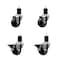 Service Caster 3'' Soft Rubber Wheel Swivel 1-3/4'' Expanding Stem Caster Set 2 Brakes, 4PK SCC-EX20S314-SRS-2-PLB-2-134 - alternate 1